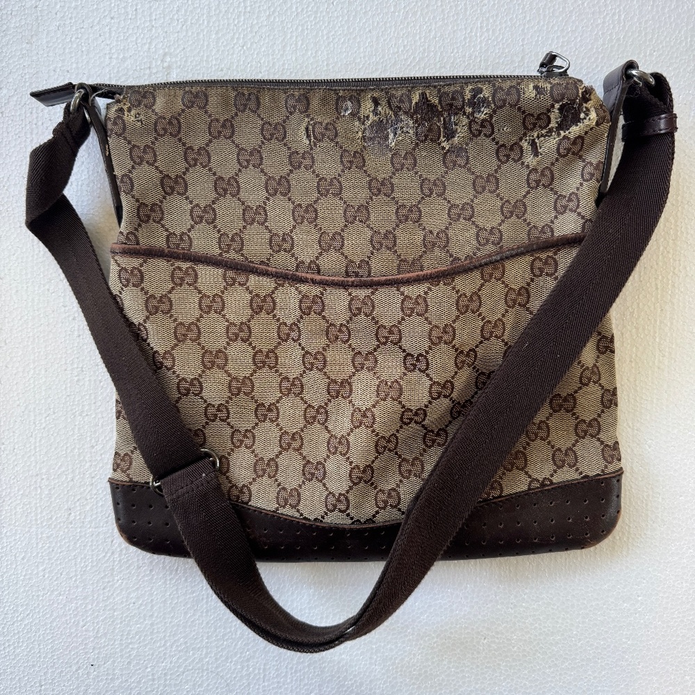 Vintage Gucci Monogram Logo Purse Crossbody Bag